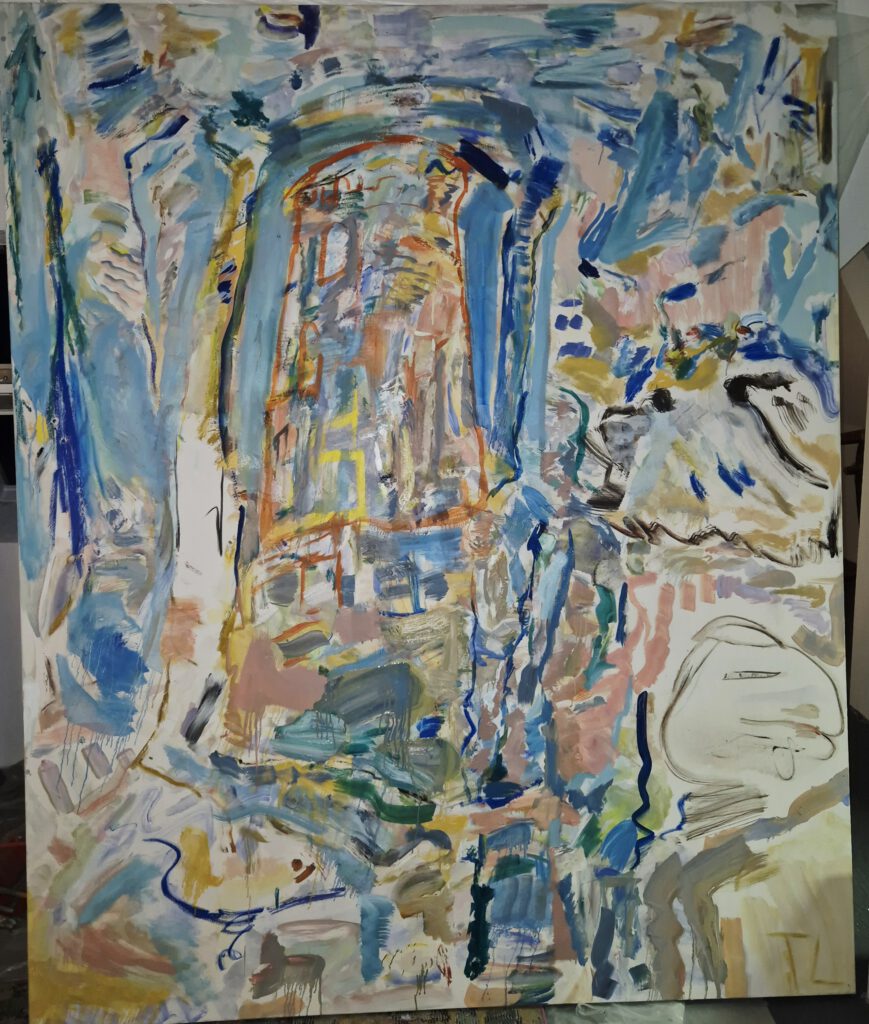 Tamyo Leonard, Oberseepark/ der Wanderer, 2,30 m x 1,90 m