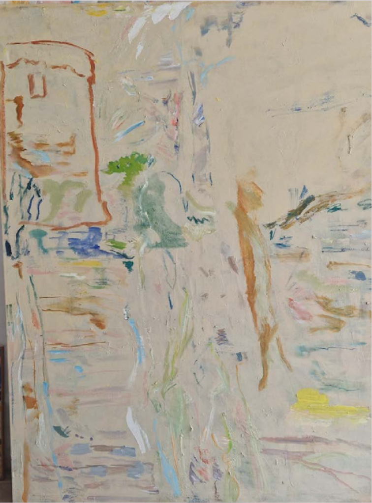 Tamyo Leonard, Wasserturm/ der Wanderer, 1,90 m x 1,45 m