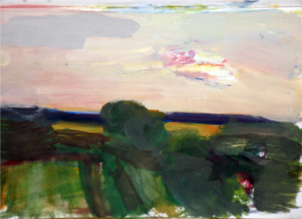 Tamyo Leonard, Landschaft I ,Papierarbeit, 30 x 20 cm