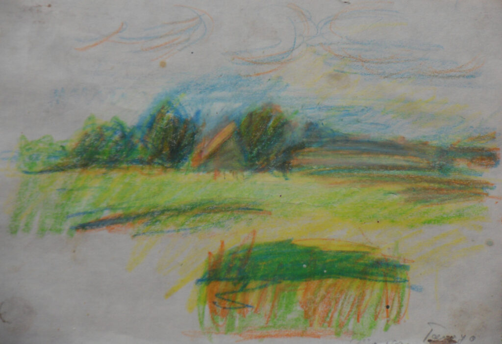 Tamyo Leonard, Landschaft, Papierarbeit, 28 x 18 cm