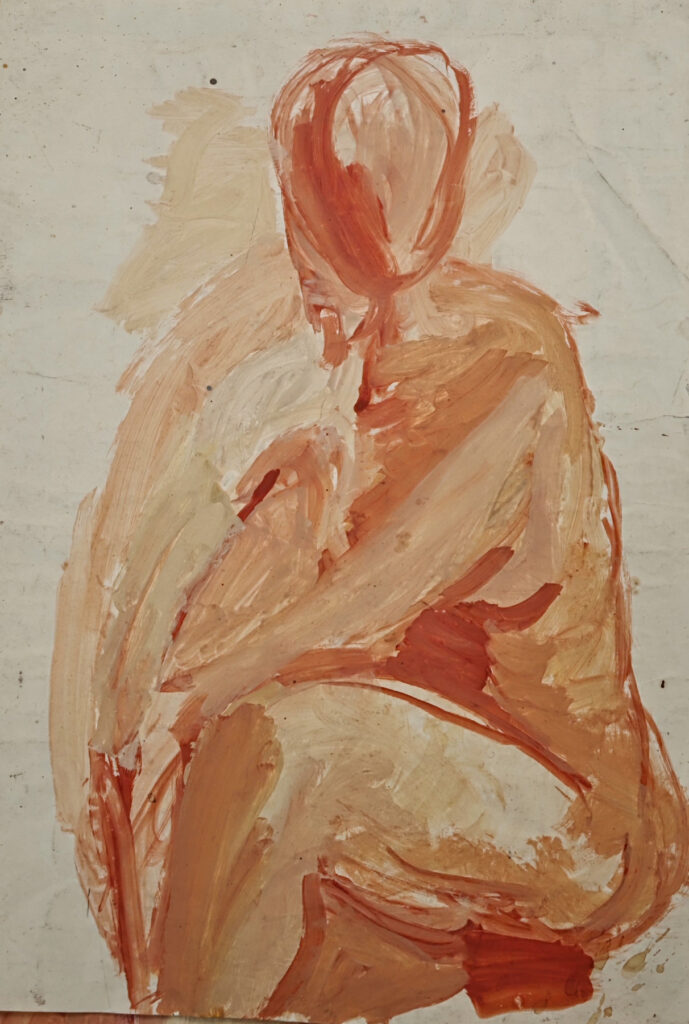 Tamyo Leonard, Sitzende, Altlangsow, Papierarbeit, 100 x 70 cm