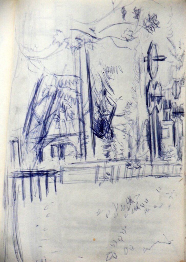 Tamyo Leonard, Stadtidyll, Papierarbeit 28 x 18 cm